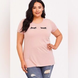 Torrid Pink Eyelash Graphic Women's Top